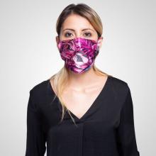 Face masks printed with floral designs Image