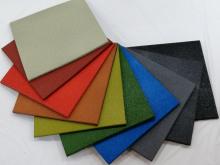 Modular tiles of different thicknesses and colors, made from rubber 100% from recycled tires (SBR) Image