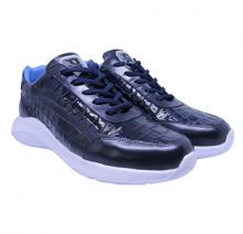 Blue engraved leather tennis shoes Image