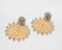 Big earrings. Murano glass stud earrings Image