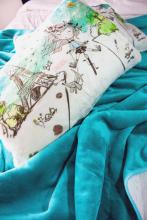 Sheep coverlet with covers.  Image