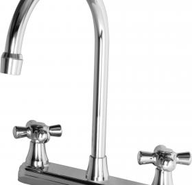 TWO HANDLE DOUBLE BOWL KITCHEN MIXER HELVETIA