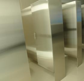 Bathroom divisions, stainless steel handrails, restaurant table, table bases stainless steel.