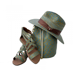 Combo Artesanal Sombrero + Bolso + Sandalias