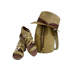 Handmade Combo Hat + Handbag + Sandals