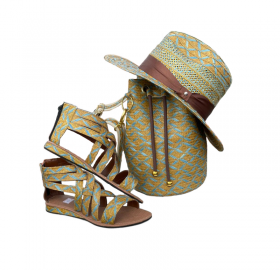 Combo Artesanal Sombrero + Bolso + Sandalias