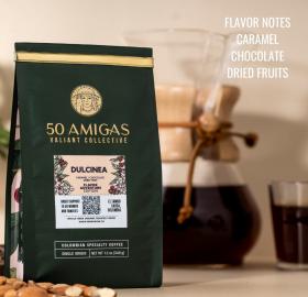 50 Amigas Coffee - Dulcinea Edition, 12 Oz | Arabica, Whole Bean Coffee, Medium Roast, Direct Trade Women Farmers, Single Origin