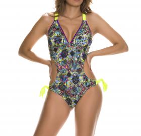 524 Adjustable and embroidered monokini, removable cup