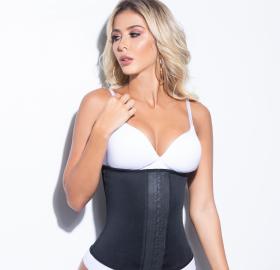 Waist trainer with hooks in latex for women