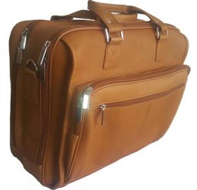 LEATHER DOUBLE COMPARTMENT BRIEFCASE