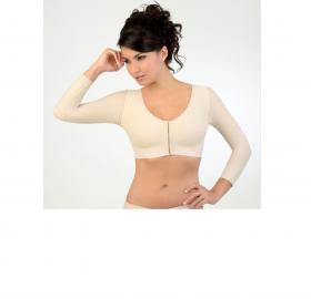 Postsurgical bra with sleeves