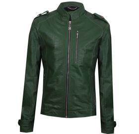Green engraved leather jacket