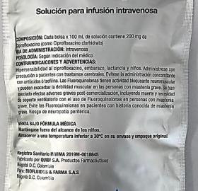 Ciprofloxacino 200 mg/100 mL