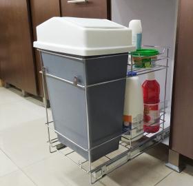 3353 Waste bin with double drawer basket