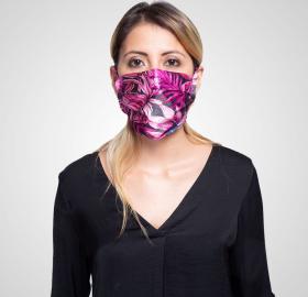 Face masks printed with floral designs