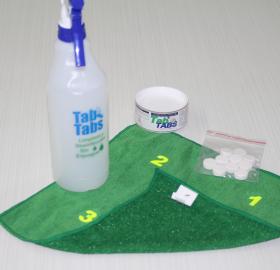 Tab tabs or green tabs disinfectant cleaner