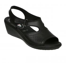 Black Leather Sandal 5591