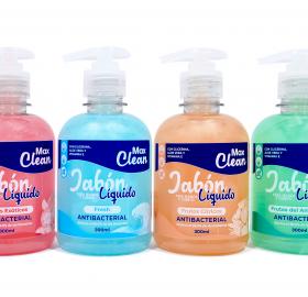 Jabón Líquido Antibacterial Max Clean Colores x300ml