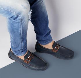 Blue manchester moccasin