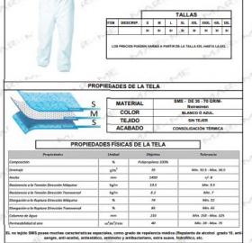  DISPOSABLE PROTECTION TROUSERS WITH ELASTIC AT WAIST AND IN BOOTS - SMS
