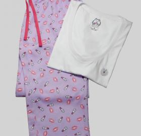 PIJAMA PARA MUJER PANTALÓN ROSA