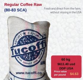 (60 kg) Sack Coffee Raw - Full Taste Regular (80-83SCA)