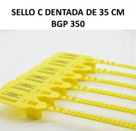 Precinto Plástico Sello C Dentada de 35cm- BGP 350(Sello Indicativo)