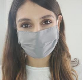 Anti-fluid mask with pleats, elastic and non-sterile nasal adjustment (Reusable)