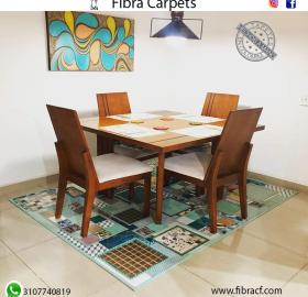 100% handmade leather and textile rug