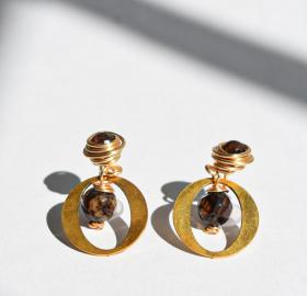 Agatha earrings with steel circle
