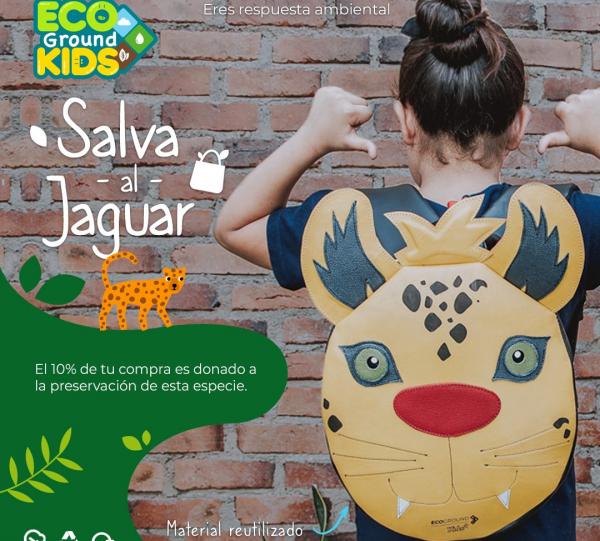 Jaguar Kids Backpack - Recycled Tire Tubes Image