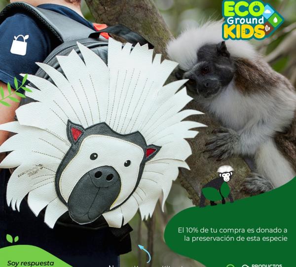 Monkey Marmoset Kids Backpack - Recycled Tire tubes Image