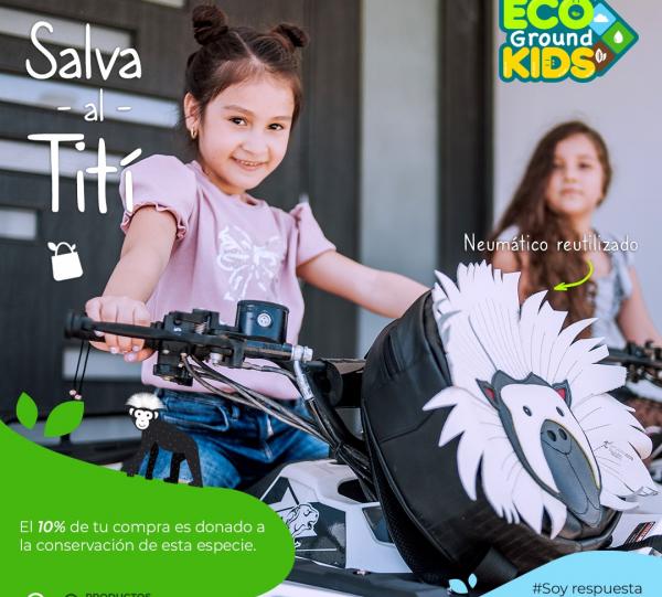 Monkey Marmoset Kids Backpack - Recycled Tire tubes Image