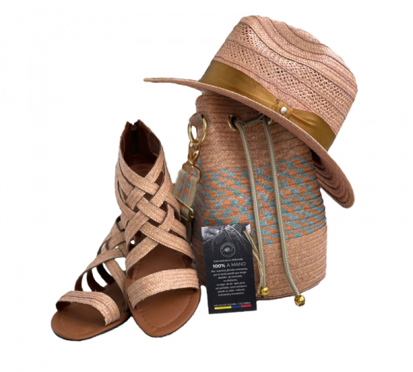 Handmade Combo Hat + Handbag + Sandals Image