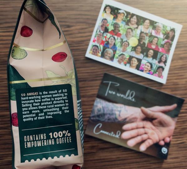 50 Amigas Coffee - Dulcinea Edition, 12 Oz | Arabica, Whole Bean Coffee, Medium Roast, Direct Trade Women Farmers, Single Origin Image