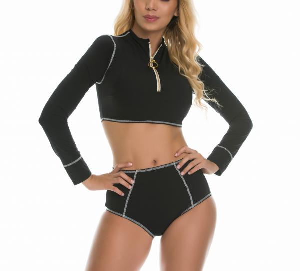 3434 Bikini long sleeve, Scrunch bottom Image