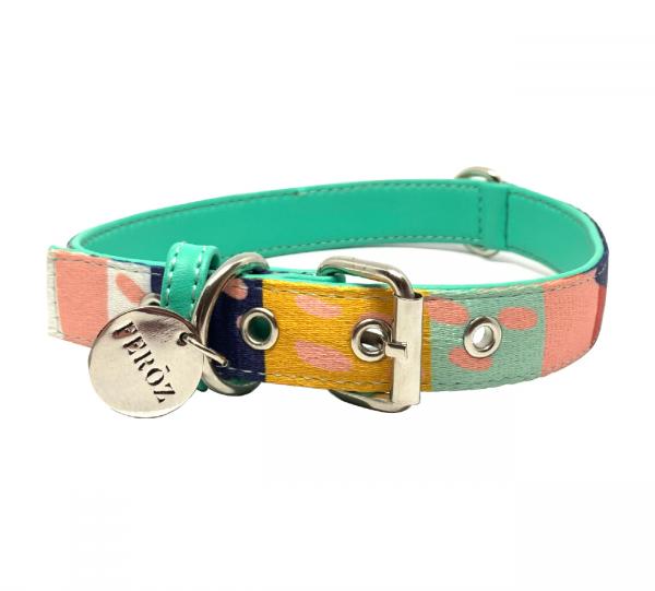 Canvas and Vegan Leather Collar - ABSTRACT CITY Collection Image