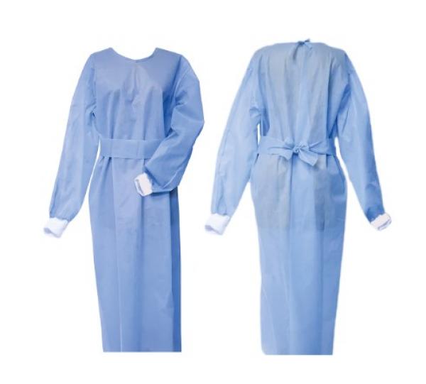 Long-sleeved gown with RIB on the cuff- disposable made of non-woven fabric. Not sterile Image
