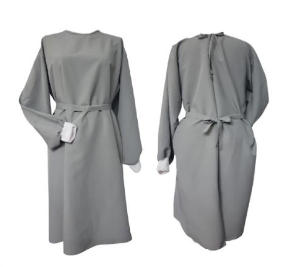 Long robe, long sleeves with ribbed cuffs - ANTIFLUID - Non sterile. Image