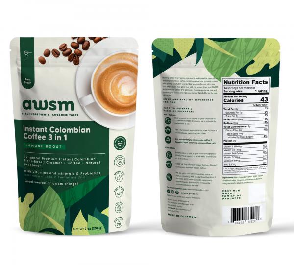 Instant Premium Colombian Coffee - Immune Boost (Black - 3 in 1 Classic, Vanila and Decaf) Image