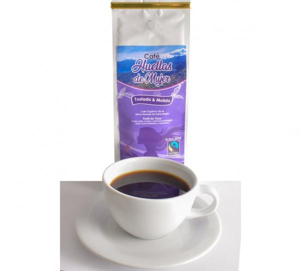 ROASTED COFFEE FOOTPRINTS OF WOMAN Image