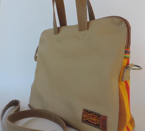 ETHNIC BAG WITH HANDMADE FABRIC ON THE SIDES Image