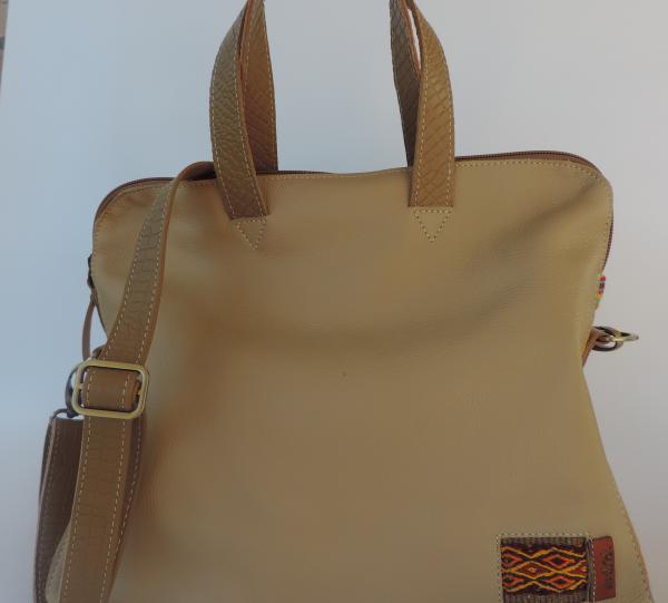 ETHNIC BAG WITH HANDMADE FABRIC ON THE SIDES Image