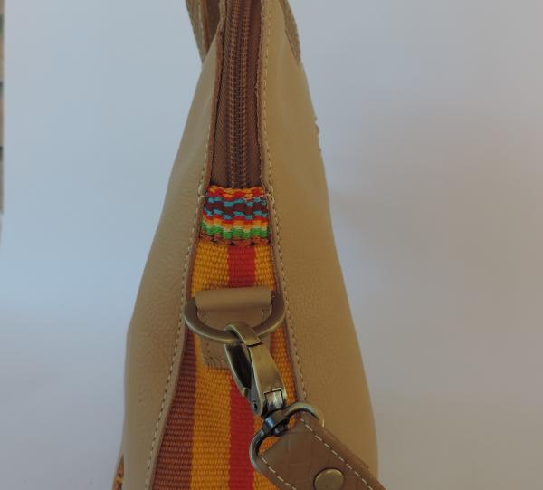 ETHNIC BAG WITH HANDMADE FABRIC ON THE SIDES Image