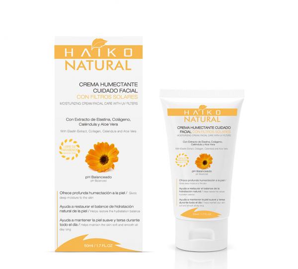 MOISTURIZING CREAM, FACIAL CARE WITH UV FILTERS (50g) With Calendula Extract, UVA and UVB Filters, Aloe Vera, Elastin and Collag Image