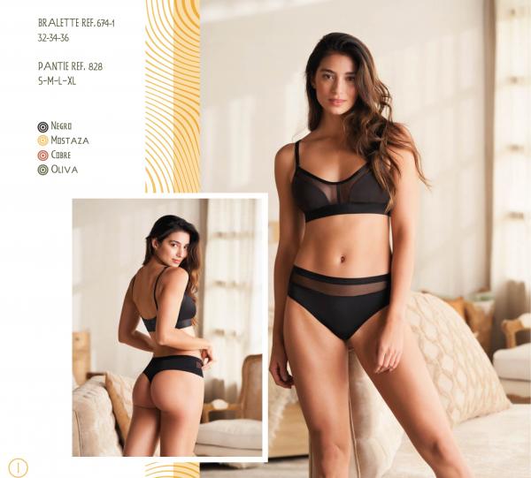 Bralette in Tulle and Lycra / Panty in Lycra and Tull Image