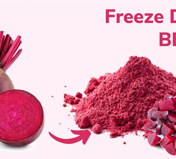 Freeze-dried beets in pieces and powder Image