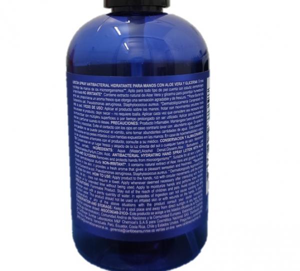 ANTIBACTERIAL HYDRATING HAND SPRAY LOTION WITH ALOE VERA AND GLYCERIN Image