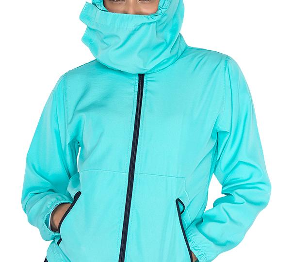 Multifunctional Biosafety Windbreaker Jacket In Antifluid Fabric For Woman Image