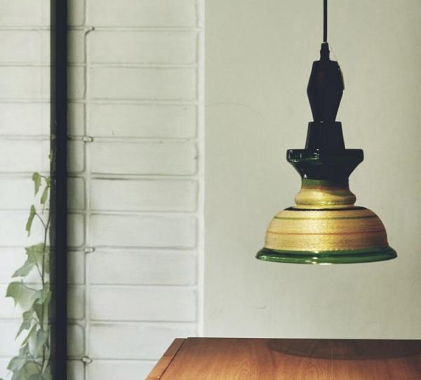 Pendant Lamps, Glass and threads Image